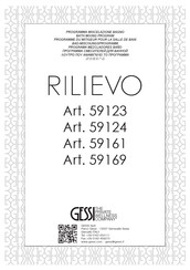 Gessi RILIEVO 59161 Mode D'emploi