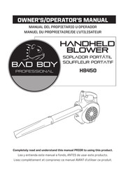 Bad Boy PROFESSIONAL HB450 Manuel Du Propriétaire/De L'utilisateur