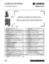 Xylem Lowara e-LNT Série Manuel D'installation, D'exploitation Et De Maintenance