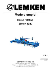 Lemken Zirkon 12 K Mode D'emploi