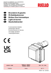 Riello Burners 3739750 Instructions Pour Installation, Utilisation Et Entretien