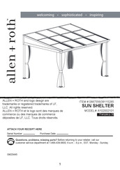 Allen + Roth SUN SHELTER A102002101 Mode D'emploi