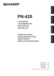 Sharp PN-425 Mode D'emploi