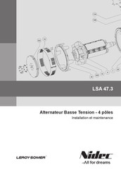 Leroy Somer Nidec P.M.G. LSA 47.3 Installation Et Maintenance