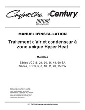 Mars Comfort-Aire Century ECD5KW Manuel D'installation