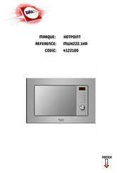 Hotpoint Ariston MWK 222.1 HA Mode D'emploi