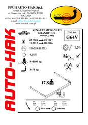 AUTO-HAK G64V Instructions De Montage