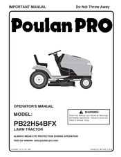 Poulan Pro PB22H54BFX Manuel De L'opérateur