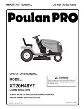 Poulan Pro XT20H46YT Manuel De L'opérateur