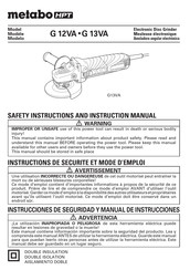 Metabo HPT G 12VA Instructions De Sécurité Et Mode D'emploi