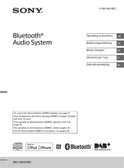 Sony MEX-N6000BD Mode D'emploi