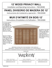 Yardistry YM12838X Instructions D'installation Et D'utilisation