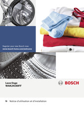 Bosch WAK24160FF/04 Notice D'utilisation Et D'installation