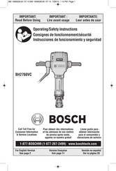 Bosch BH2760VC Consignes De Fonctionnement/Sécurité