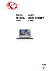 Lenovo ideapad 80NT00GCFR Guide De L'utilisateur