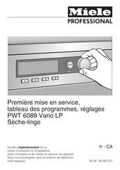 Miele professional PWT 6089 Vario LP Mode D'emploi