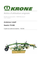 Krone 1103104 Notice D'utilisation Originale