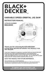 Black & Decker BDEJS600 Manuel D'instructions