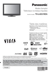 Panasonic VIERA TX-L42U10EA Mode D'emploi