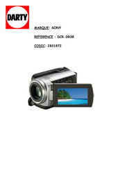 Sony Handycam DCR-DR38 Mode D'emploi