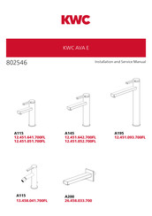 KWC AVA E A115 12.451.641.700FL Manuel D'installation Et D'entretien