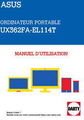 Asus UX362FA-EL114T Manuel Électronique