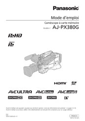 Panasonic AJ-PX380G Mode D'emploi