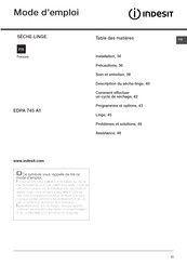 Indesit EDPA 745 A1 Mode D'emploi