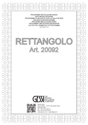 Gessi RETTANGOLO 20092 Mode D'emploi