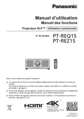 Panasonic PT-REQ15 Manuel D'utilisation