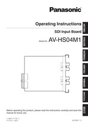 Panasonic AV-HS04M1 Mode D'emploi