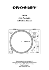 Crosley C100A Manuel D'utilisation