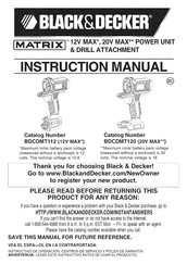 Black & Decker MATRIX BDCDMT112 Manuel D'instructions