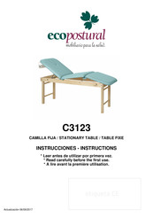 ECOPOSTURAL C3123 Instructions