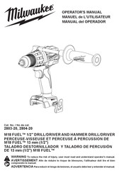 Milwaukee M18 FUEL 2804-20 Manuel De L'utilisateur