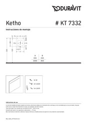 DURAVIT Ketho KT 7332 Instructions De Montage