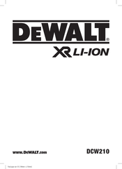 DeWalt XR DCW210 Traduction De La Notice D'instructions Originale