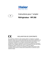 Haier HR 268 Instructions Pour L'emploi