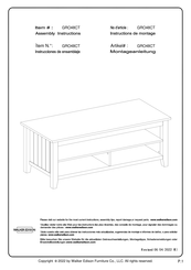 Walker Edison GRO48CT Instructions De Montage