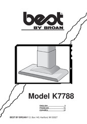 Broan best K7788 Mode D'emploi