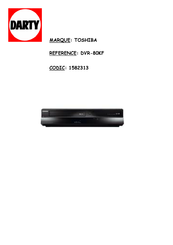 Toshiba DVR80KF Mode D'emploi