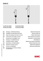 KWC ONO E 12.576.122.700FL Notice De Montage Et De Mise En Service