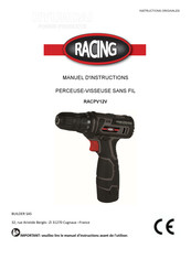 Racing RACPV12V Manuel D'instructions