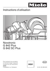 Miele Novotronic G 842 SC Plus Instructions D'utilisation