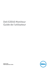 Dell E2016t Guide De L'utilisateur