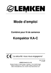 LEMKEN Kompaktor KA-C Mode D'emploi