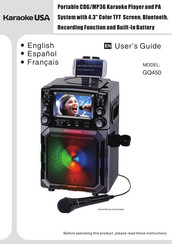 Karaoke USA GQ450 Guide De L'utilisateur