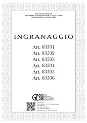 Gessi INGRANAGGIO 63505 Manuel D'installation