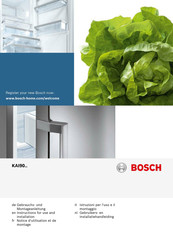 Bosch KAI90 Serie Notice D'utilisation Et De Montage