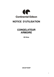 CONTINENTAL EDISON CECUF100AP Notice D'utilisation